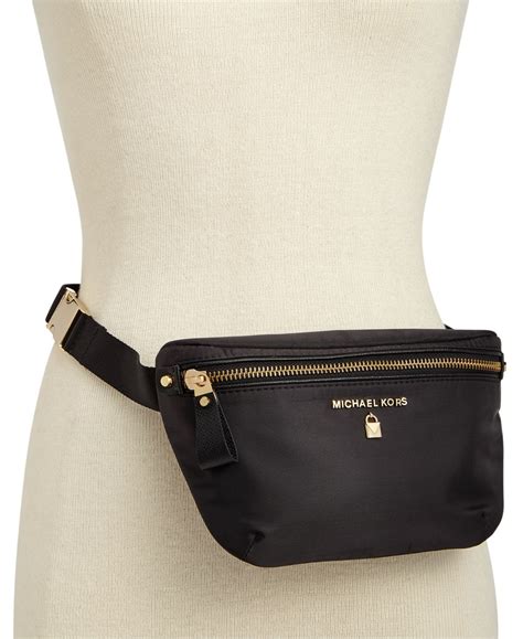 michael kors black studded fanny pack|Michael Kors nylon fanny pack.